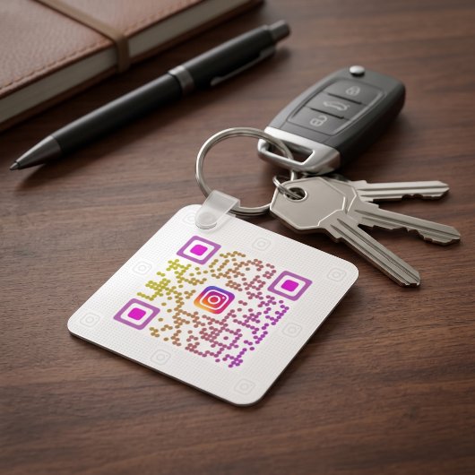 Gepersonaliseerde Instagram QR-code Sleutelhanger