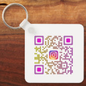 Gepersonaliseerde Instagram QR-code Sleutelhanger (Voorkant)