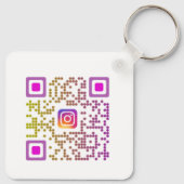 Gepersonaliseerde Instagram QR-code Sleutelhanger (Achterkant)
