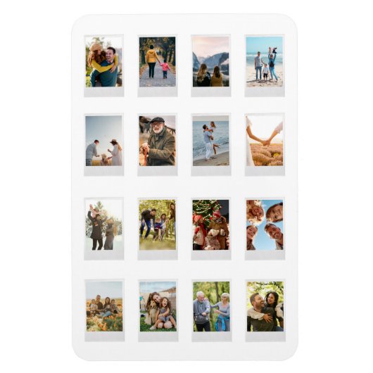 Gepersonaliseerde Instant Film 16 Fotocollage Magneet (Verticaal)