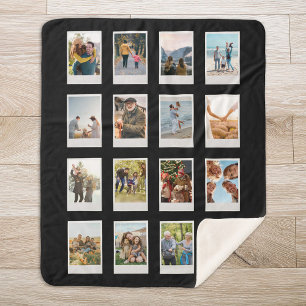 Gepersonaliseerde Instant Film 16 Fotocollage Sherpa Deken