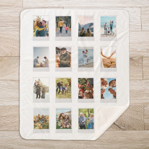 Gepersonaliseerde Instant Film 16 Fotocollage Sherpa Deken