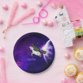 Gepersonaliseerde inter-galactische ruimtevaartpar papieren bordje (Feest)