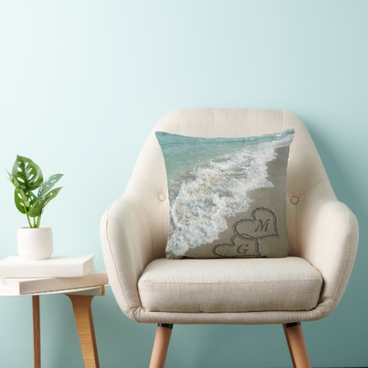 Gepersonaliseerde Interlocking Zand Harten Strand  Kussen (Stoel)