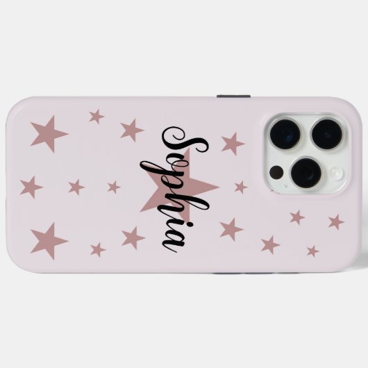 Gepersonaliseerde iPhone 15 Pro Max Hoesje – Roze  (Achterkant (horizontaal))