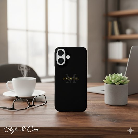 Gepersonaliseerde iPhone 16 Hoesje met naam en Ini