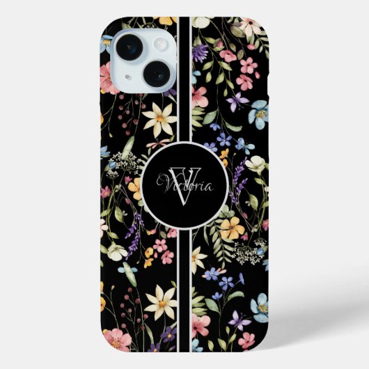 Gepersonaliseerde iPhone Case met Delicate Floral  (Achterkant)