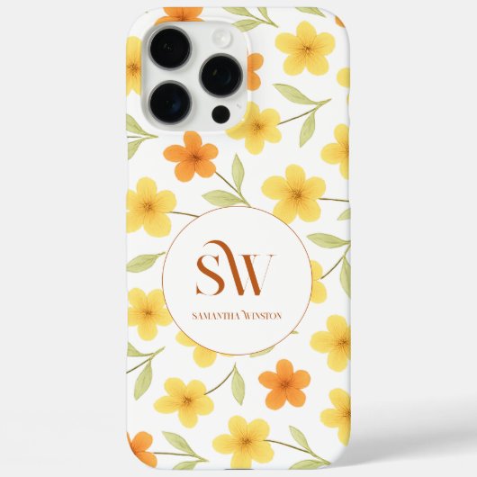 Gepersonaliseerde iPhone Case met Sinaasappel|Gele (Achterkant)