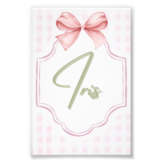 Gepersonaliseerde Iris Baby Meisje Kwekerij Art Pi Foto Afdruk (Voorkant)