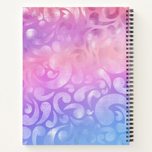 gepersonaliseerde iriserende pastel notitieboek (Achterkant)