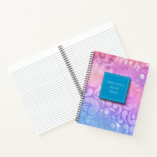 gepersonaliseerde iriserende pastel notitieboek (Binnen)