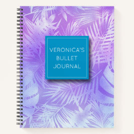 Gepersonaliseerde iriserende pastelpalmbladeren Bu Notitieboek