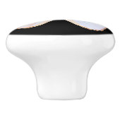 Gepersonaliseerde iriserende roze vlinder keramische knop (Zijkant)