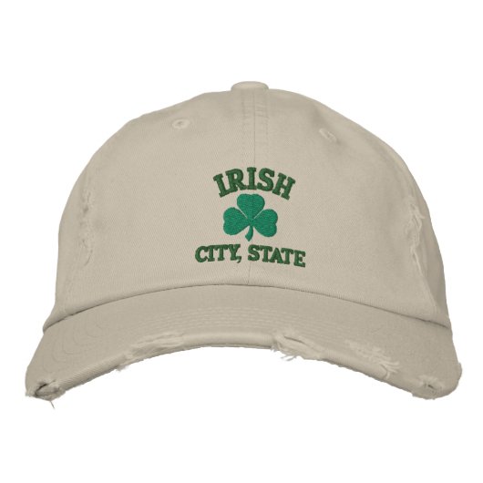 Gepersonaliseerde Irish City State geborduurd Pet (Voorkant)