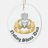 Gepersonaliseerde Irish Claddagh - Nollaig Shona D Keramisch Ornament (Links)