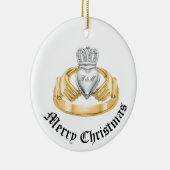 Gepersonaliseerde Irish Claddagh - Nollaig Shona D Keramisch Ornament (Rechts)