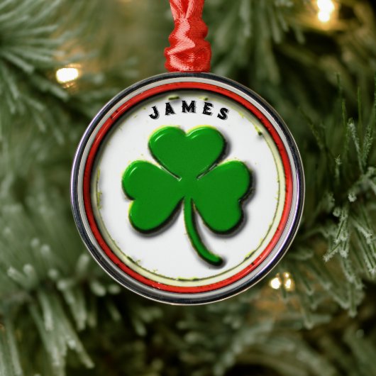 Gepersonaliseerde Irish Holiday Gift Metalen Ornament (Boom)