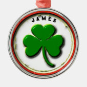 Gepersonaliseerde Irish Holiday Gift Metalen Ornament (Voorkant)