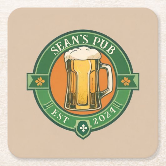 Gepersonaliseerde Irish Pub Onderzetter Gepersonal (Voorkant)