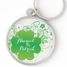 Gepersonaliseerde Irish Shamrock Sleutelhanger