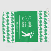 Gepersonaliseerde IRISH SHAMROCK Swing To The Lord Golfhanddoek (Horizontaal)