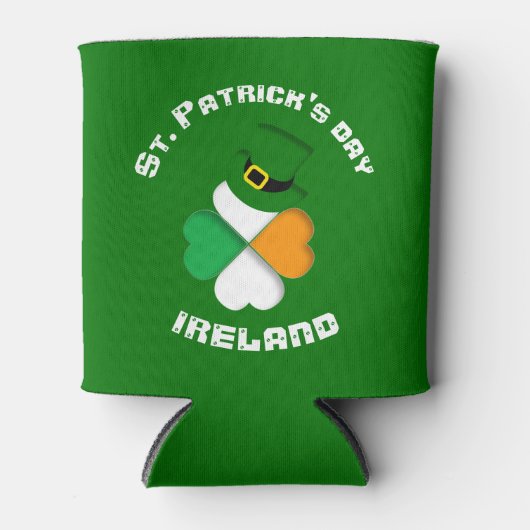 Gepersonaliseerde Irish St. Patrick's Day Green Blikjeskoeler (Voorkant)