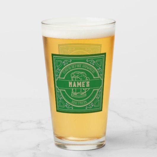 Gepersonaliseerde Irish Tavern () Pint Glas (Voorkant gevuld)