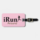 Gepersonaliseerde iRun rond humoristisch Bagagelab Bagagelabel (Voorkant horizontaal)