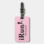 Gepersonaliseerde iRun rond humoristisch Bagagelab Bagagelabel (Voorkant verticaal)