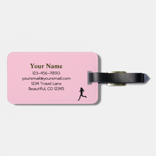 Gepersonaliseerde iRun rond humoristisch Bagagelab Bagagelabel (Achterkant horizontaal)