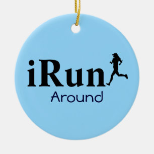 Gepersonaliseerde iRun rond humoristisch Ornament