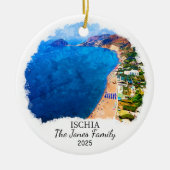 Gepersonaliseerde Ischia Ornament, Italië Gift Keramisch Ornament (Voorkant)