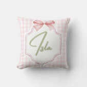 Gepersonaliseerde Isla Baby Girl Nursery Bow & Gin Kussen (Voorkant)