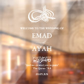 Gepersonaliseerde islamitische bruiloft spiegel De Raamsticker (Vel 2)