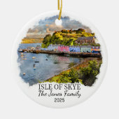 Gepersonaliseerde Isle of Skye Ornament, Schotland Keramisch Ornament (Voorkant)