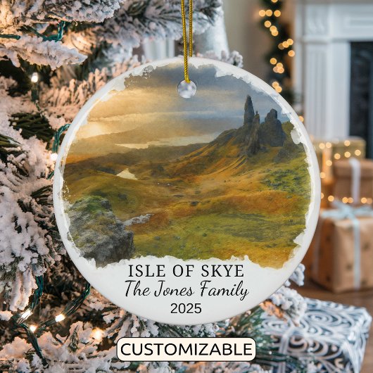 Gepersonaliseerde Isle of Skye Ornament, Schotland Keramisch Ornament