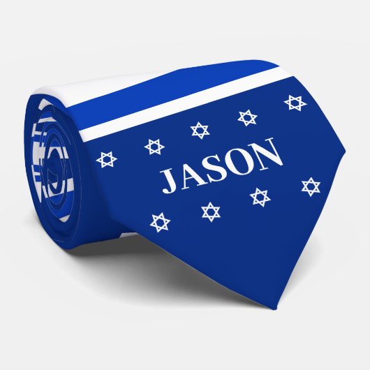 Gepersonaliseerde Israëlische vlag Stropdas (Opgerold)