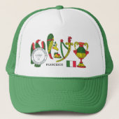 Gepersonaliseerde Italiaans Siciliaanse Kaart Aces Trucker Pet (Voorkant)