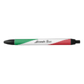 Gepersonaliseerde Italiaanse pen, Italiaanse vlag, Zwarte Inkt Pen (Voorkant)