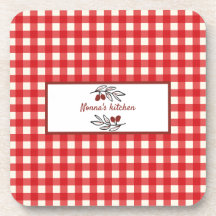 Gepersonaliseerde Italiaanse Red Gingham Koken
