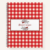 Gepersonaliseerde Italiaanse Red Gingham Koken Notitieboek (Voorkant)