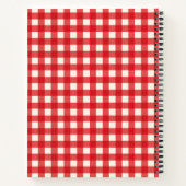 Gepersonaliseerde Italiaanse Red Gingham Koken Notitieboek (Achterkant)