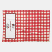 Gepersonaliseerde Italiaanse Red Gingham Koken Theedoek (Horizontaal)