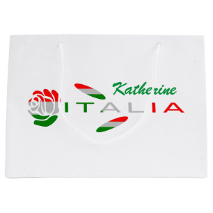 Gepersonaliseerde Italiaanse Roze Vlag Groot Cadeauzakje