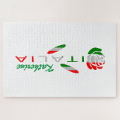 Gepersonaliseerde Italiaanse Roze Vlag Legpuzzel (Horizontaal)