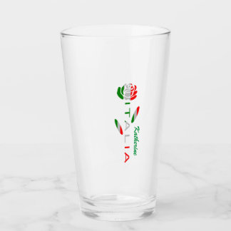 Gepersonaliseerde Italiaanse vlag Roze Glas