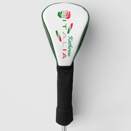 Gepersonaliseerde Italiaanse vlag Roze Golfheadcover (Voorkant)