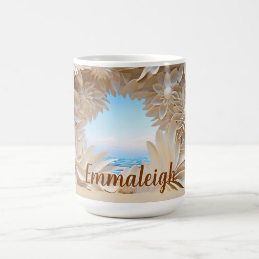 Gepersonaliseerde Ivoorkust 3D look Beach Koffiemok (Center)