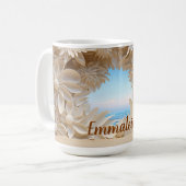 Gepersonaliseerde Ivoorkust 3D look Beach Koffiemok (Voorkant links)