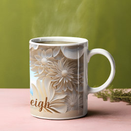 Gepersonaliseerde Ivoorkust 3D look Beach Koffiemok